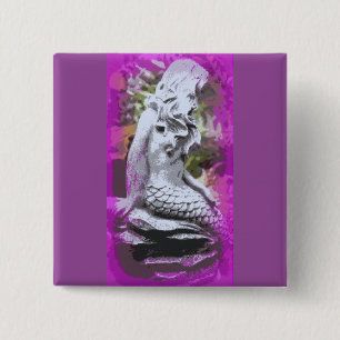 sitting mermaid purple button