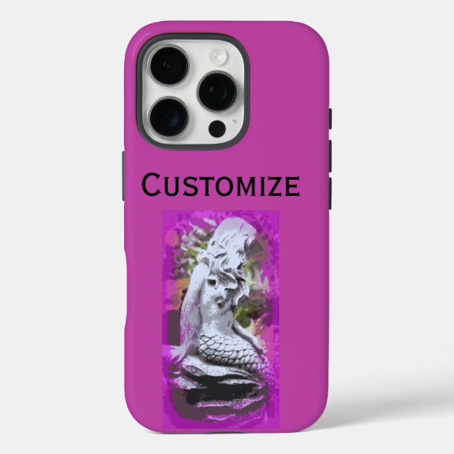 sitting mermaid purple iphone case (Back)