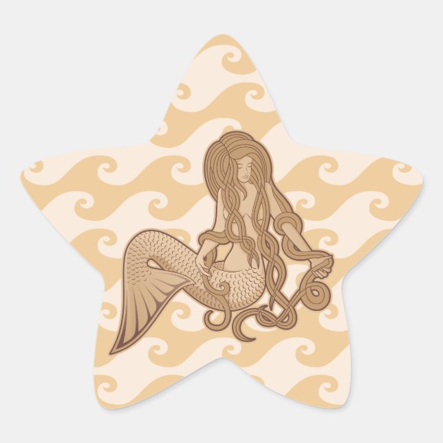 Sitting Mermaid Star Sticker (Front)