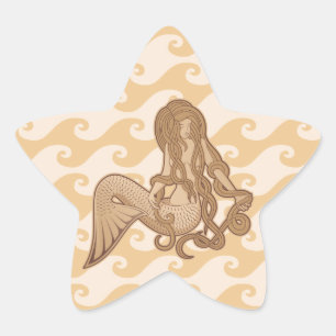 Sitting Mermaid Star Sticker
