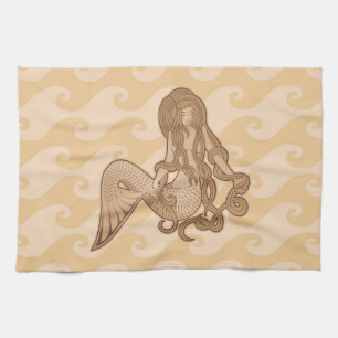 Sitting Mermaid Tea Towel