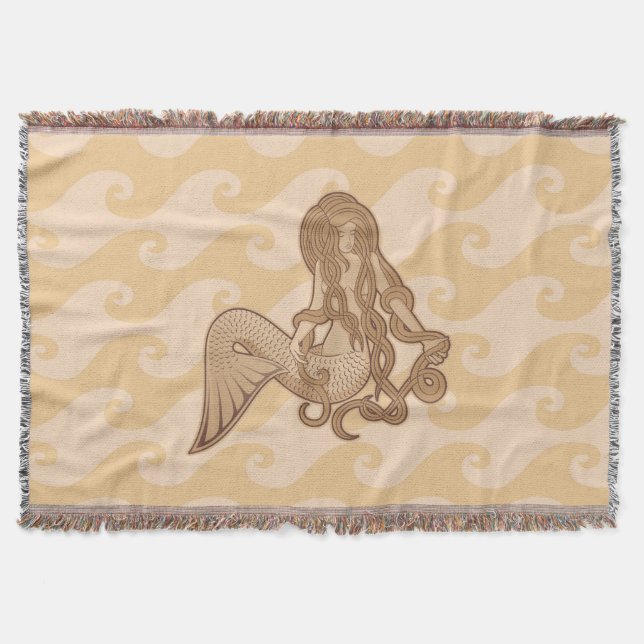 Sitting Mermaid Throw Blanket (Front)