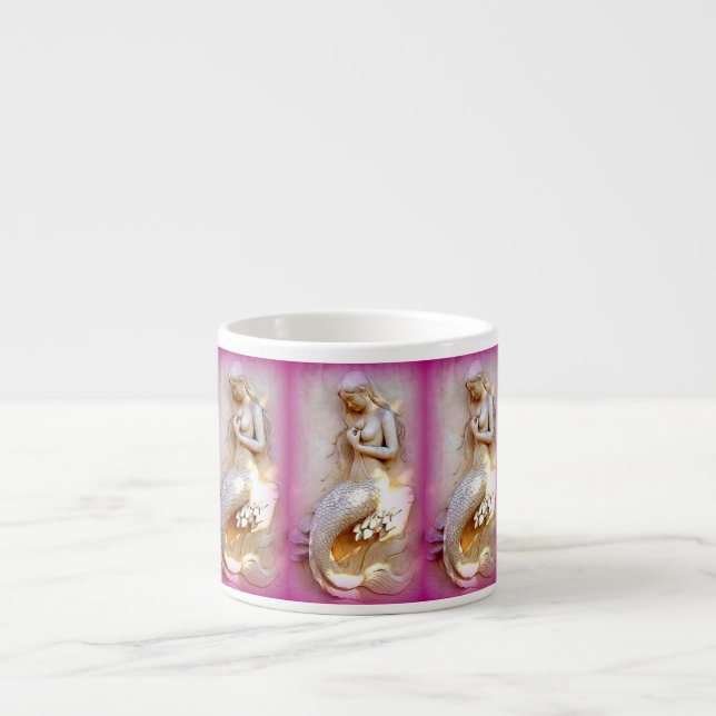 sitting mermaids pink espresso mug (Front)
