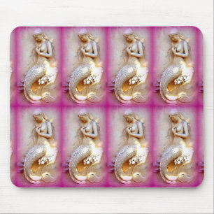 sitting mermaids pink mousepad