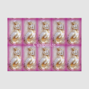 Sitting mermaids pink Thunder_Cove Tissue Paper