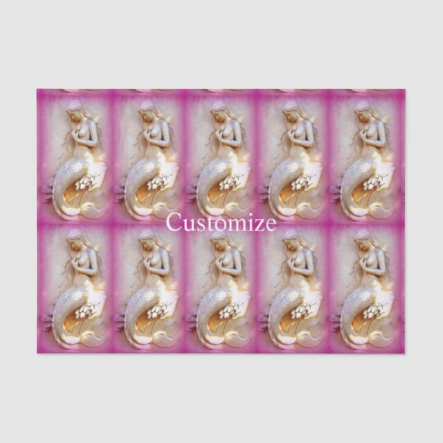 Sitting mermaids pink Thunder_Cove Tissue Paper (Front)