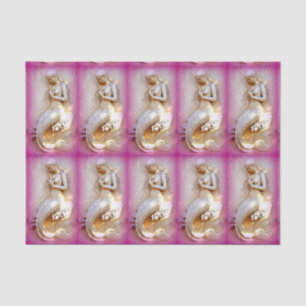 sitting mermaids pink tissue paper