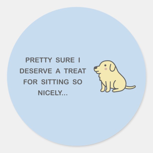 Sitting Nicely Classic Round Sticker (Front)