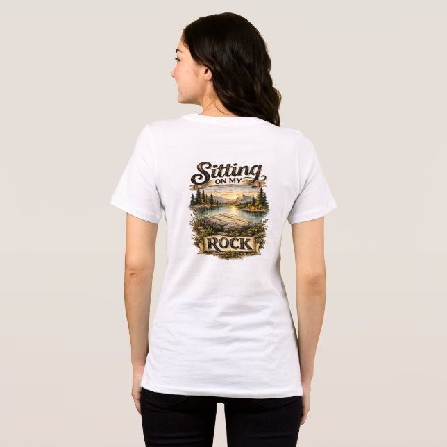 Sitting on my Rock Tri-Blend Shirt (Back Full)
