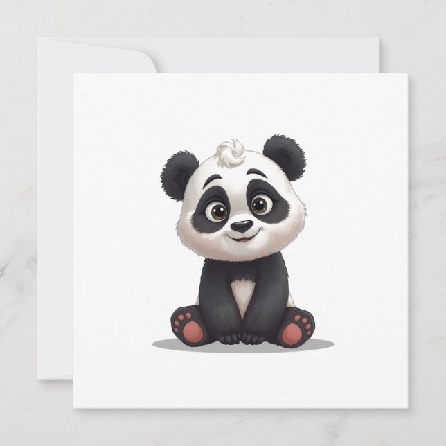 Sitting Panda Bear Cartoon Illustration Artwork (Front)