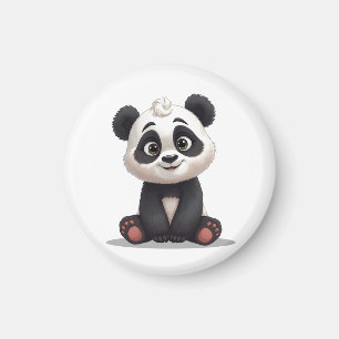 Sitting Panda Bear Cartoon Illustration Artwork Magnet