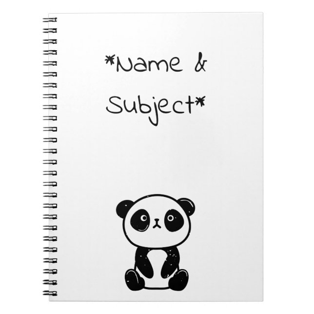 Sitting Panda Bear Notebook (Front)