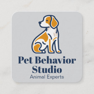 Sitting Puppy Illustration Dog Trainer Square Business Card