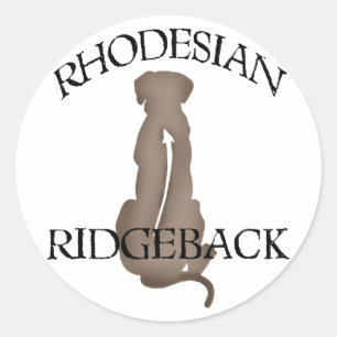 Sitting Rhodesian Ridgeback w/ Text Classic Round Sticker