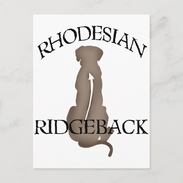 Sitting Rhodesian Ridgeback w/ Text Postcard (Front)