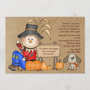 Sitting Scarecrow Invitation