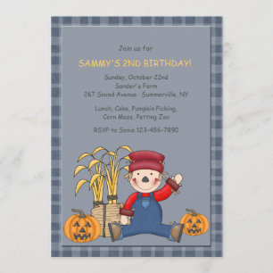 Sitting Scarecrow Invitation