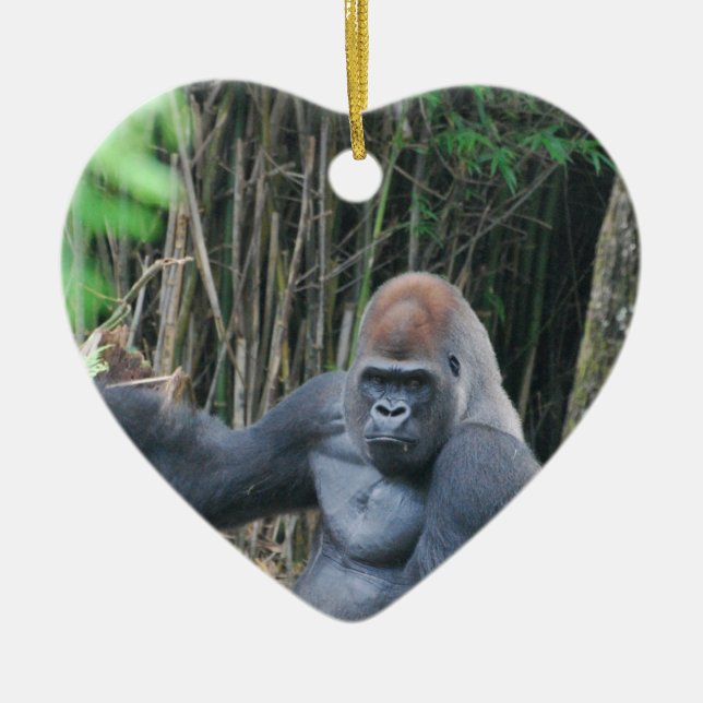 Sitting Silverback Gorilla  Ornament (Front)