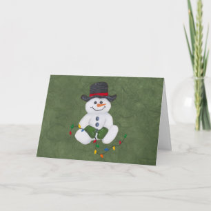 Sitting Snowman Christmas Card