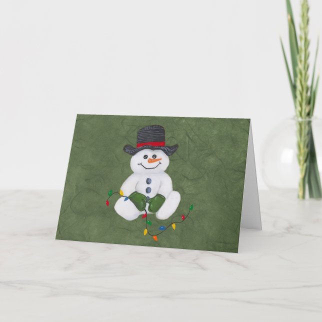 Sitting Snowman Christmas Card (Front)