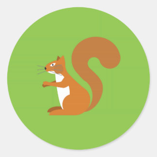 Sitting Squirrel Classic Round Sticker