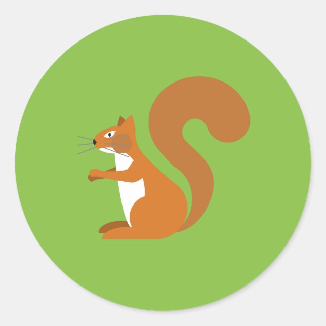 Sitting Squirrel Classic Round Sticker (Front)