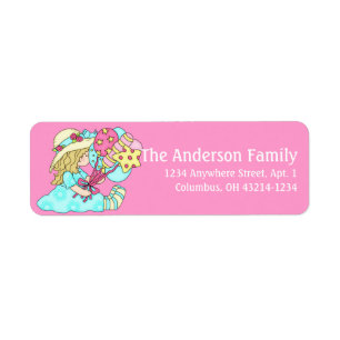 Sitting Suzie Birthday Girl Address Labels d5