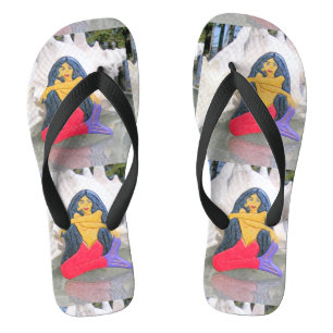 sitting tantric  mermaids flip flops