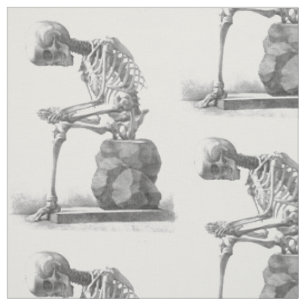Sitting vintage skeleton thinking textile fabric