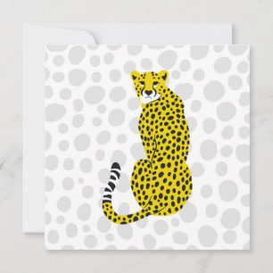 Sitting Wild Cheetah Spotted Big Cat Portrait Holiday Card