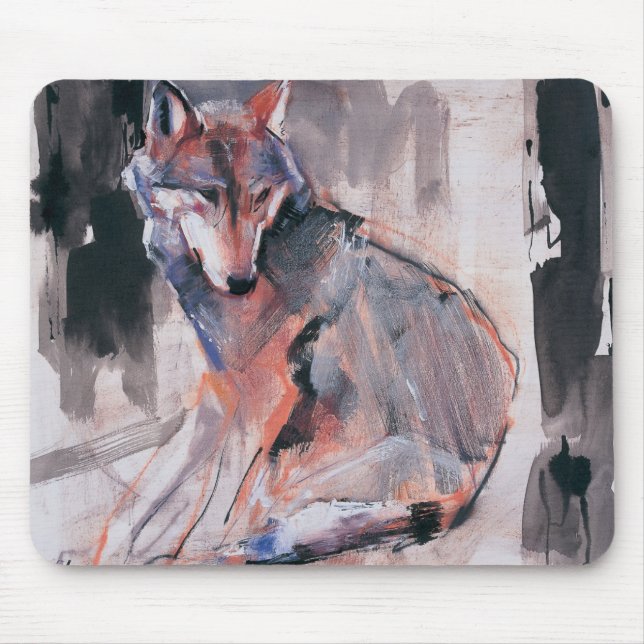 Sitting Wolf 2000 Mouse Mat (Front)