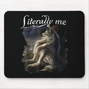 Sitting Wolf Literally Me Wolf Funny Dank Meme  Mouse Mat