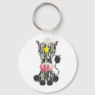 Sitting Zebra Key Ring
