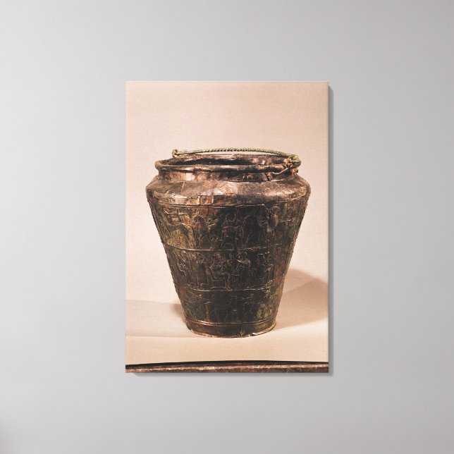 Situla with three repousse decorative bands canvas print (Front)