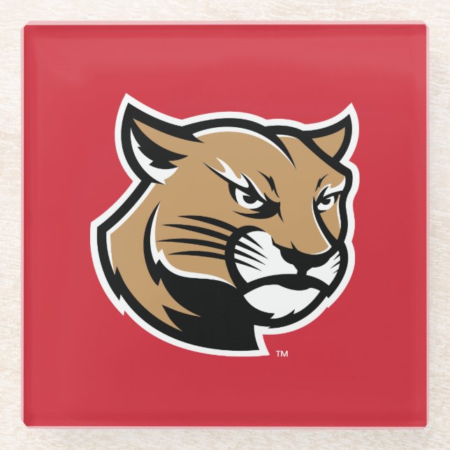 SIUE Cougars Glass Coaster (Front)