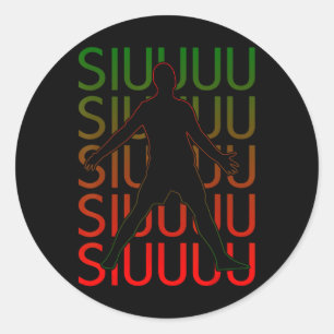 Siuuu Funny Soccer Footll Boys Men Women Soccer Pl Classic Round Sticker
