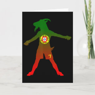 Siuuu Real Goat Portugal Flag Soccer Men Women Kid Card