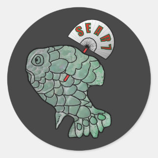 Siuuucky The SEA-R-7 Fan Fish-Bubble Fish Parody Classic Round Sticker
