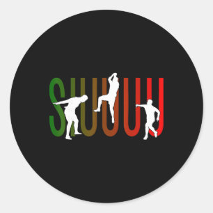 Siuuuu Funny Soccer Footll Present For Men Boys Ki Classic Round Sticker