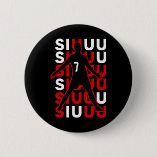 Siuuuu Funny Soccer Present For Soccer Lovers Fan 6 Cm Round Badge
