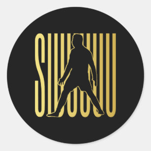 Siuuuu Funny Soccer Present For Soccer Lovers Fan Classic Round Sticker