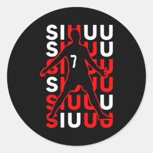 Siuuuu Funny Soccer Present For Soccer Lovers Fan  Classic Round Sticker