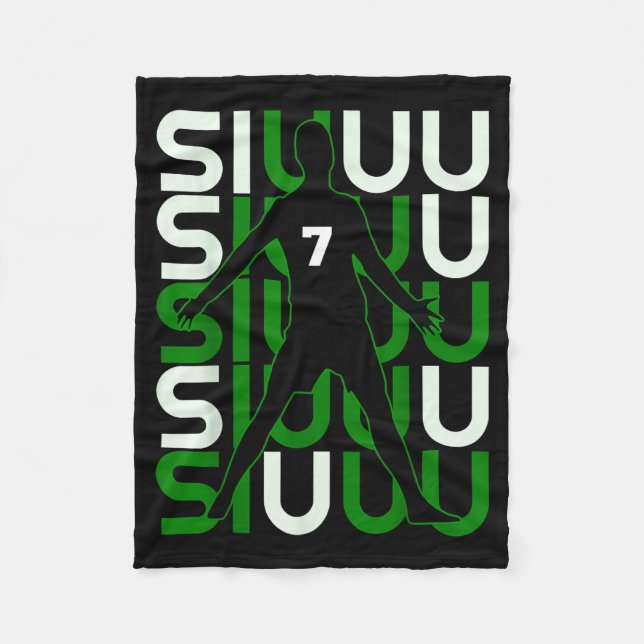 Siuuuu Funny Soccer Present For Soccer Lovers Fan  Fleece Blanket (Front)