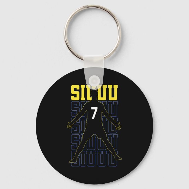 Siuuuu Funny Soccer Present For Soccer Lovers Fan  Key Ring (Front)