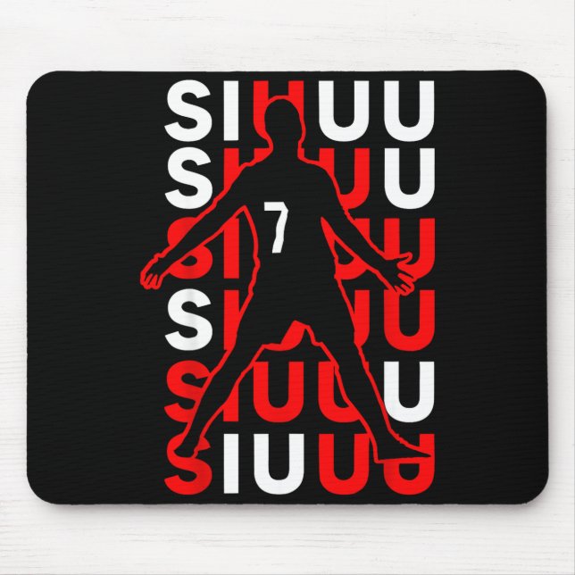 Siuuuu Funny Soccer Present For Soccer Lovers Fan  Mouse Mat (Front)