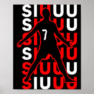Siuuuu Funny Soccer Present For Soccer Lovers Fan Poster