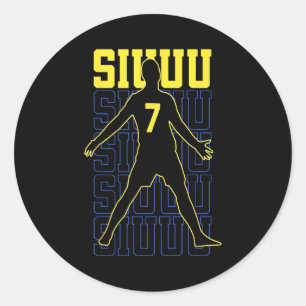 Siuuuu Funny Soccer Present For Soccer Lovers Fans Classic Round Sticker