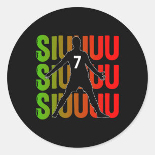 Siuuuu Funny Soccer Present For Soccer Lovers Fans Classic Round Sticker