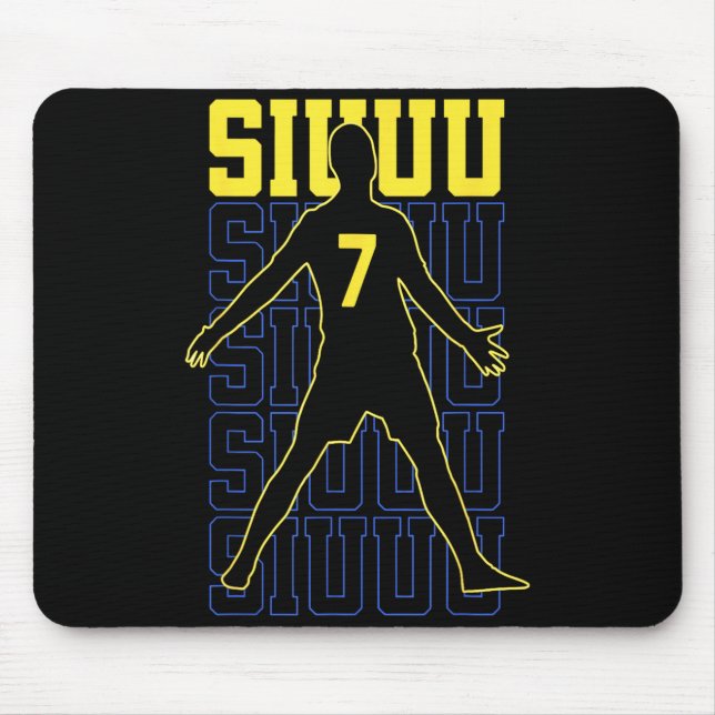 Siuuuu Funny Soccer Present For Soccer Lovers Fans Mouse Mat (Front)