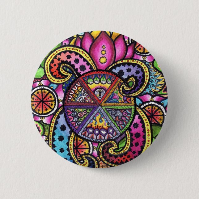 "six" 6 cm round badge (Front)